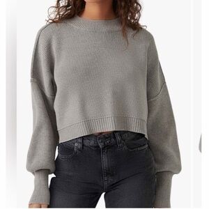 Free People • Easy Street Cropped Sweater Gray S